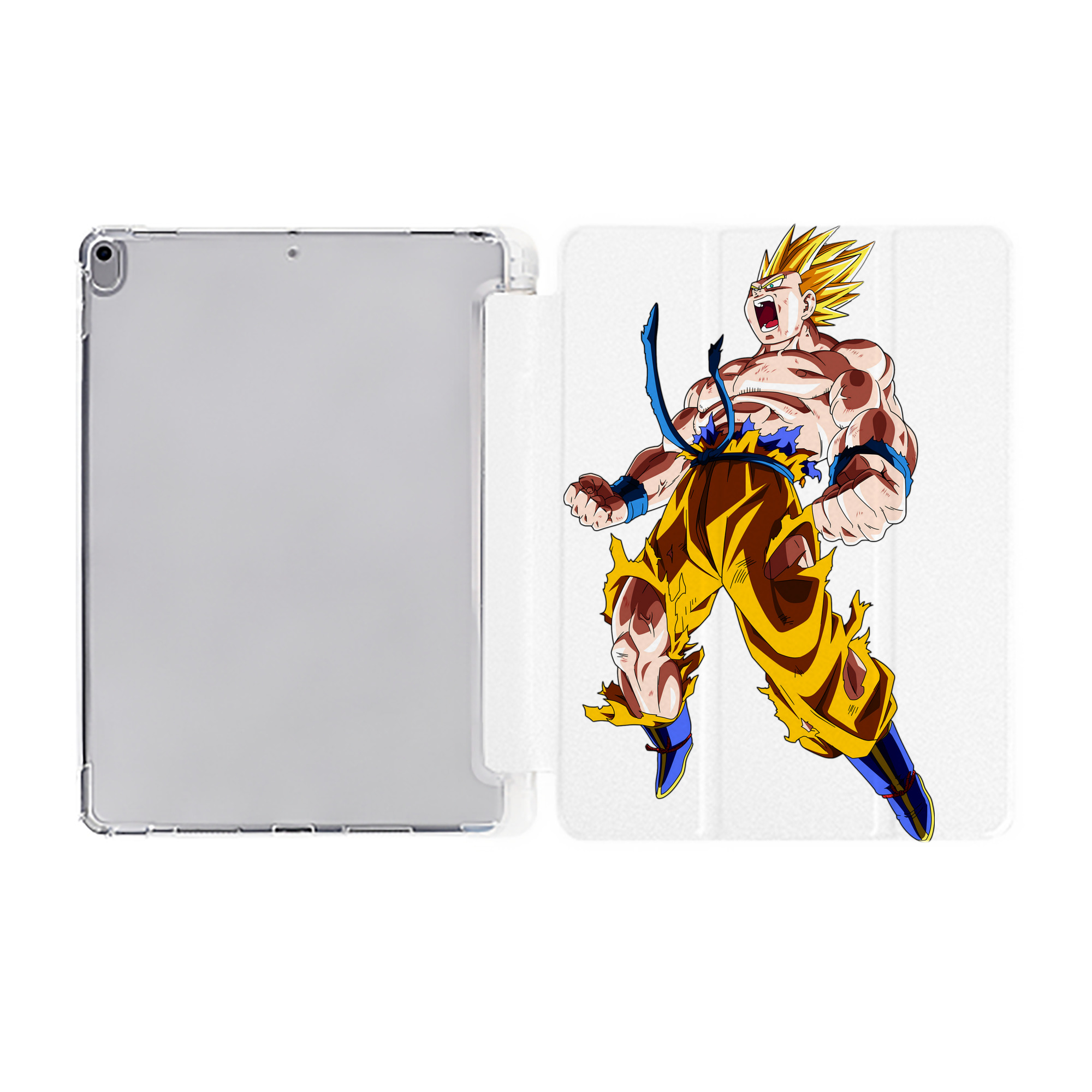 （画像用） ドラゴンボール 孫悟空（そん ごくう）Son Goku カカロット DRAGON BALL Kakarotto IPad ケース ペン収納付き 三つ折りスタンド PUレザー×シリコン 対応機種9.5/10.5/10.9インチ